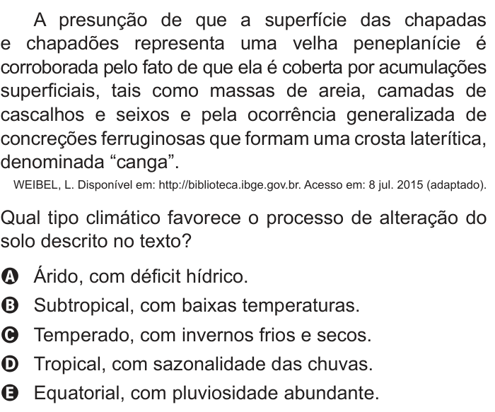 Questão 77 no caderno Azul do ENEM 2018