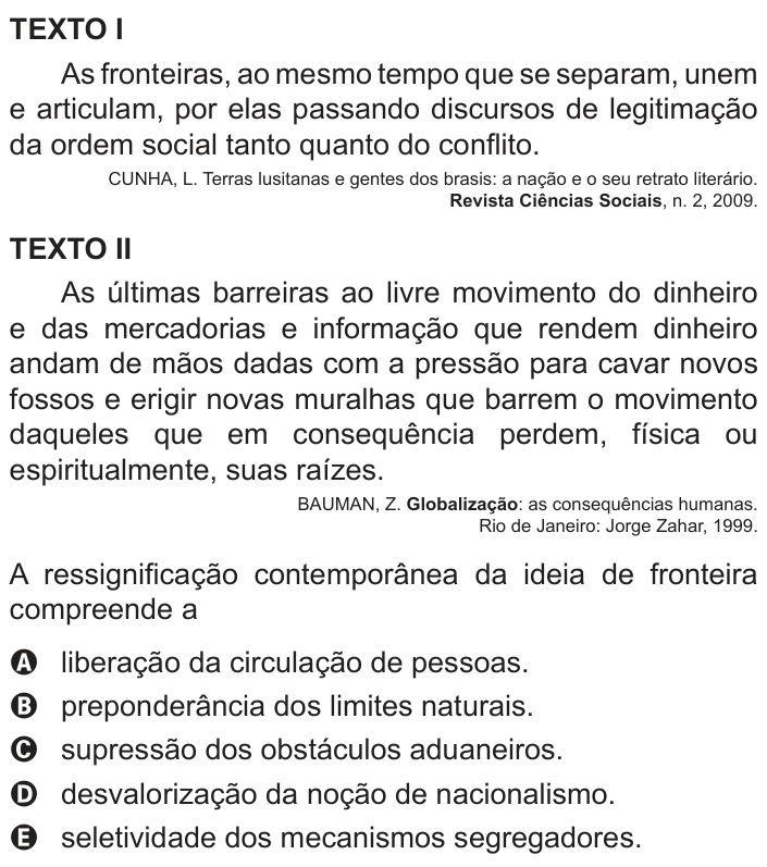 Questão 81 no caderno Azul do ENEM 2018