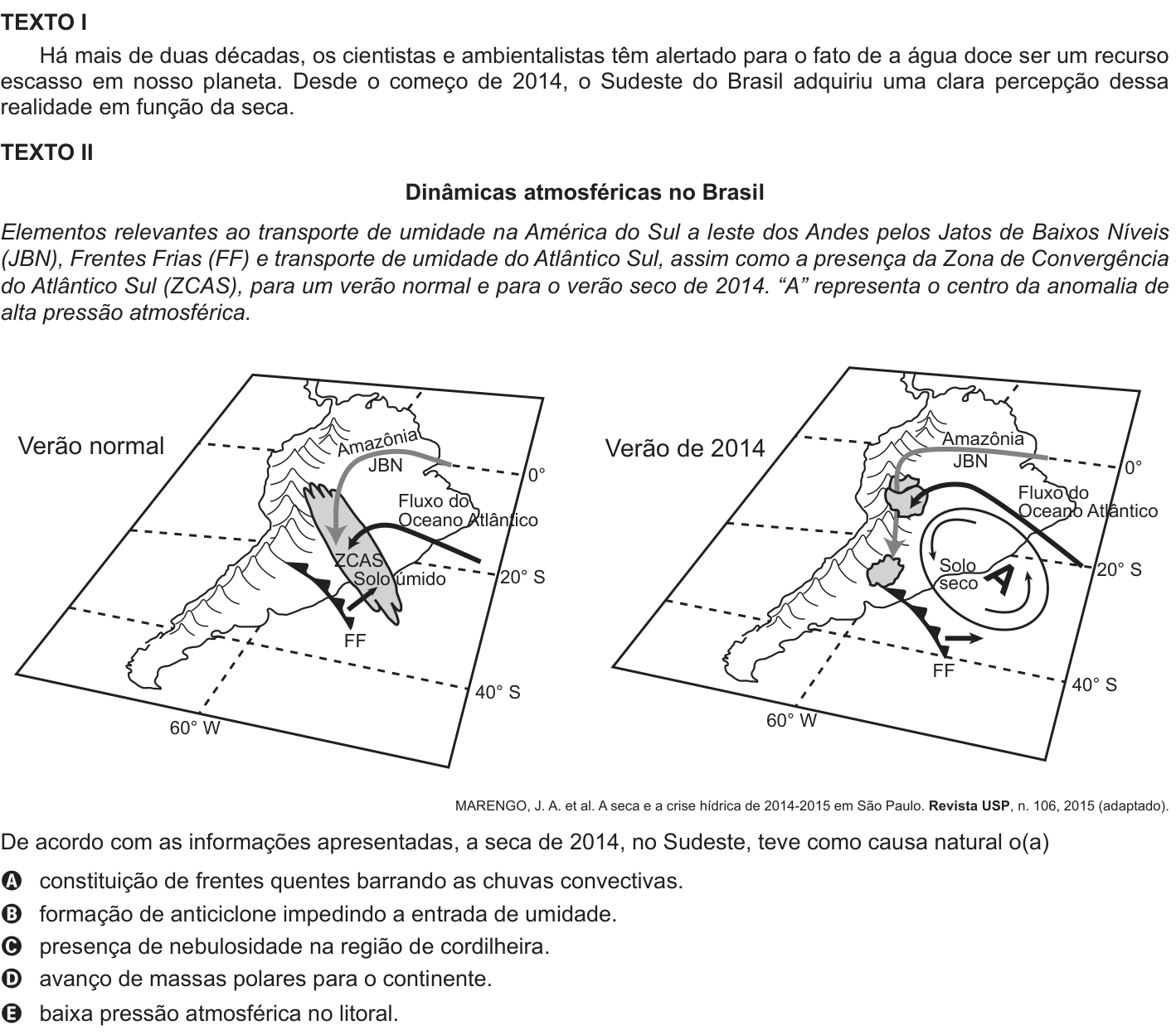 Questão 82 no caderno Azul do ENEM 2018