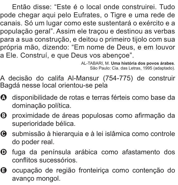 Questão 85 no caderno Azul do ENEM 2018