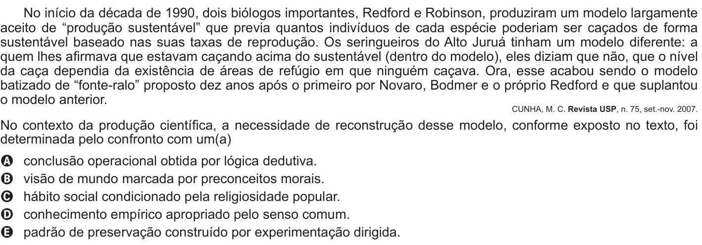 Questão 89 no caderno Azul do ENEM 2018