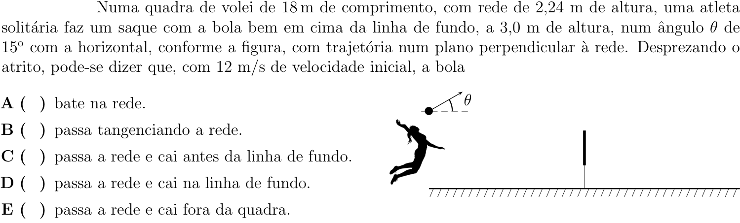 Questão 2 no caderno Física do ITA 2018