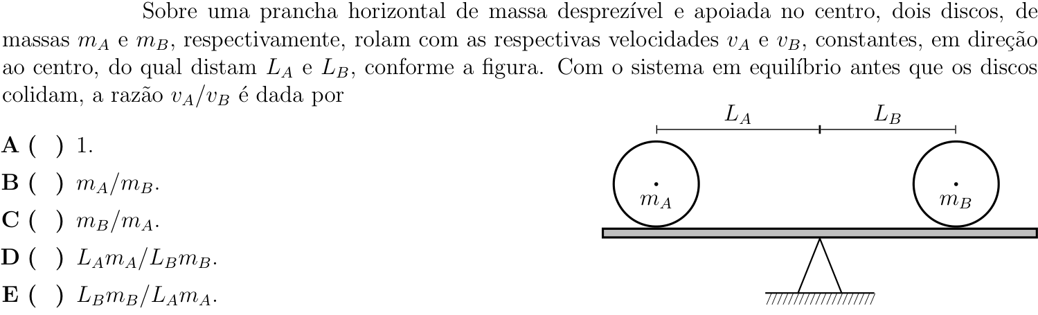 Questão 3 no caderno Física do ITA 2018
