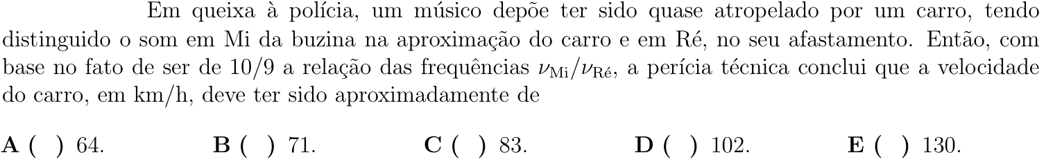 Questão 5 no caderno Física do ITA 2018