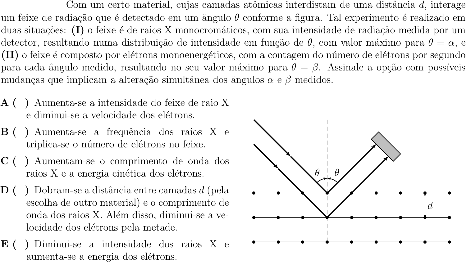 Questão 15 no caderno Física do ITA 2018