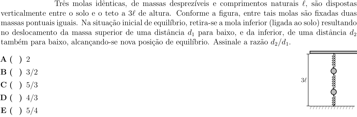Questão 16 no caderno Física do ITA 2018
