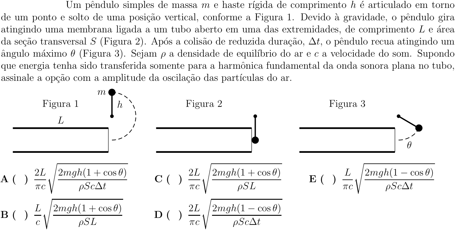 Questão 19 no caderno Física do ITA 2018