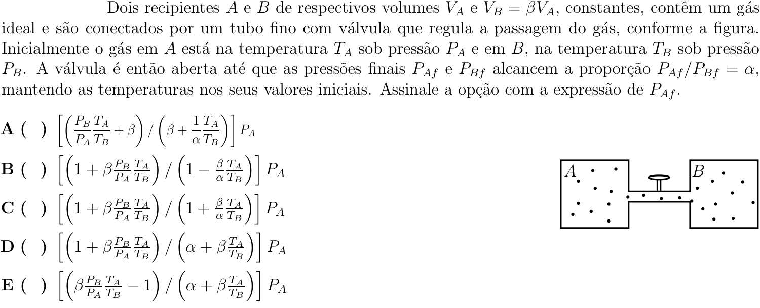 Questão 20 no caderno Física do ITA 2018