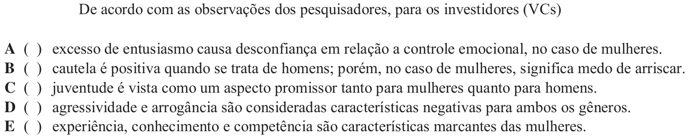 Questão 9 no caderno Inglês do ITA 2018