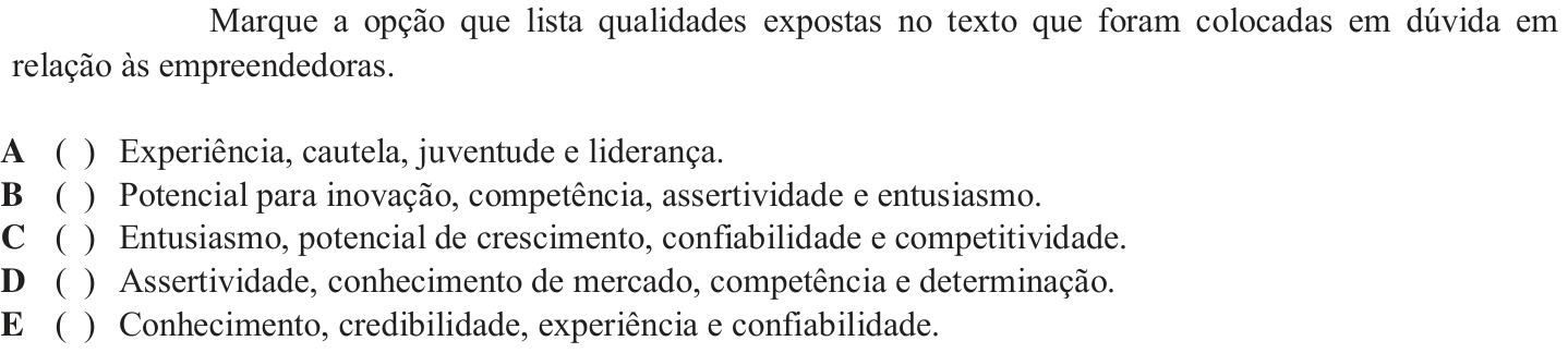 Questão 10 no caderno Inglês do ITA 2018