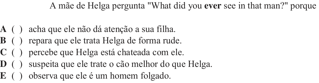 Questão 13 no caderno Inglês do ITA 2018