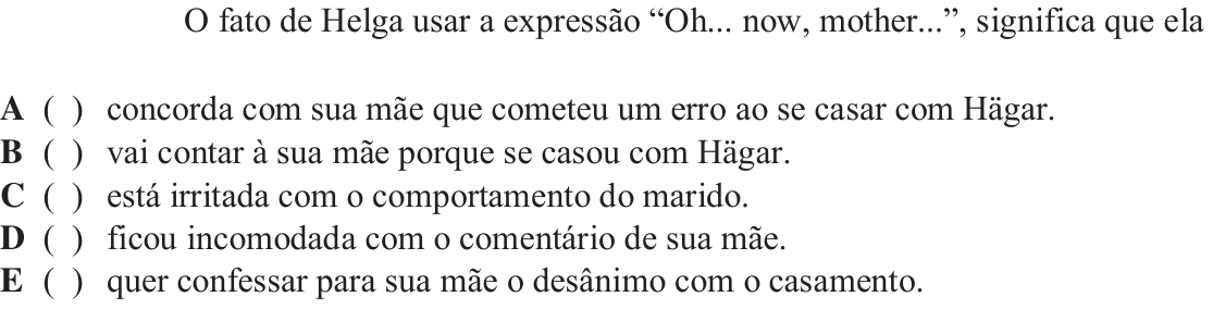 Questão 14 no caderno Inglês do ITA 2018