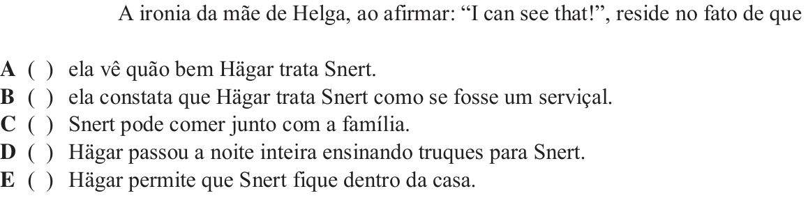 Questão 15 no caderno Inglês do ITA 2018