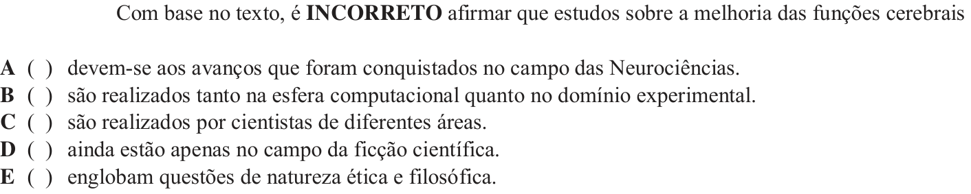 Questão 19 no caderno Inglês do ITA 2018
