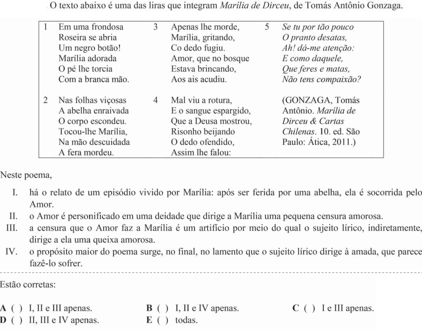 Questão 24 no caderno Português do ITA 2018