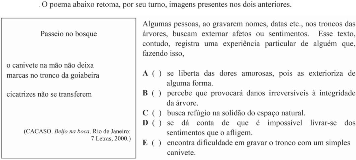 Questão 26 no caderno Português do ITA 2018