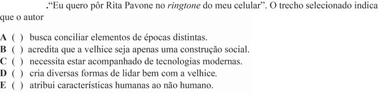 Questão 32 no caderno Português do ITA 2018