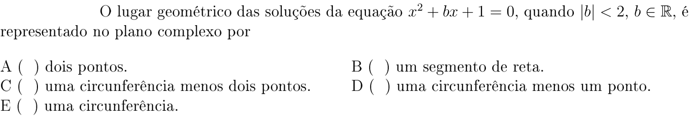 Questão 10 no caderno Matemática do ITA 2018