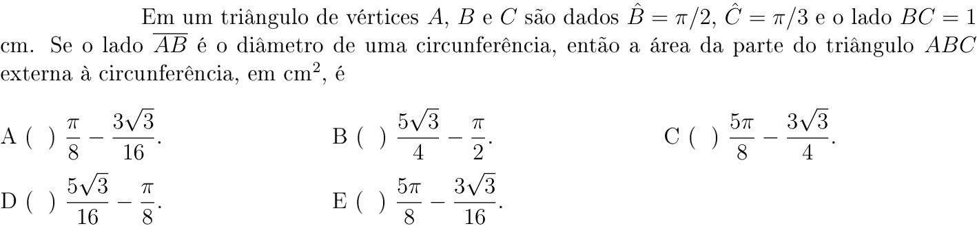Questão 11 no caderno Matemática do ITA 2018