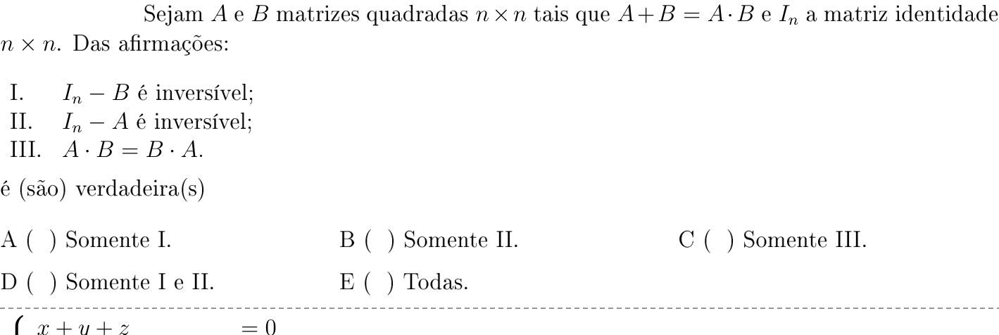 Questão 13 no caderno Matemática do ITA 2018