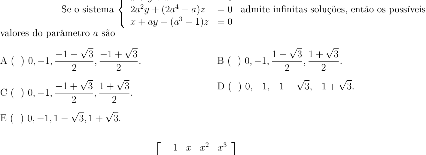 Questão 14 no caderno Matemática do ITA 2018