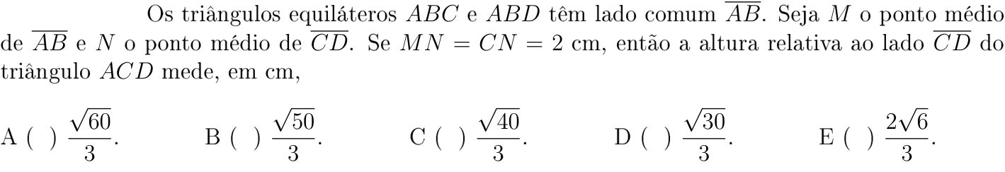 Questão 17 no caderno Matemática do ITA 2018