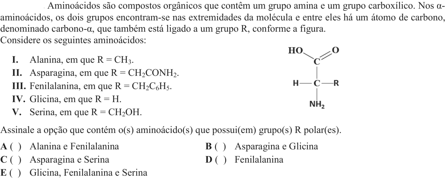 Questão 1 no caderno Química do ITA 2018