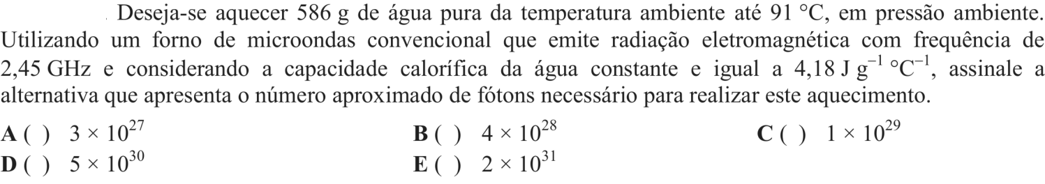 Questão 6 no caderno Química do ITA 2018