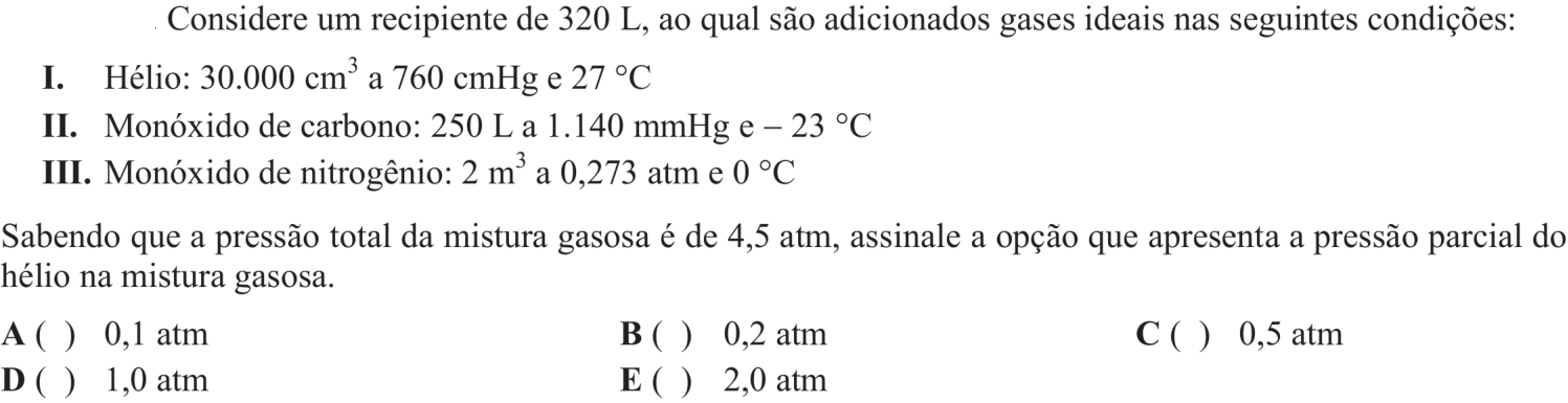 Questão 7 no caderno Química do ITA 2018
