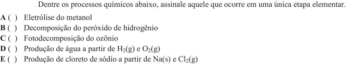 Questão 8 no caderno Química do ITA 2018