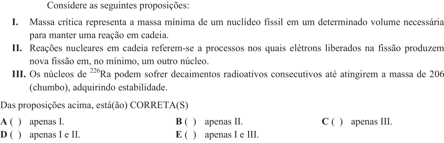Questão 9 no caderno Química do ITA 2018