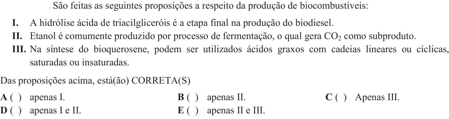 Questão 10 no caderno Química do ITA 2018
