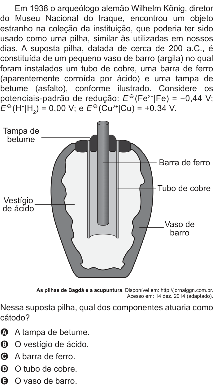 Questão 93 no caderno Azul do ENEM 2018