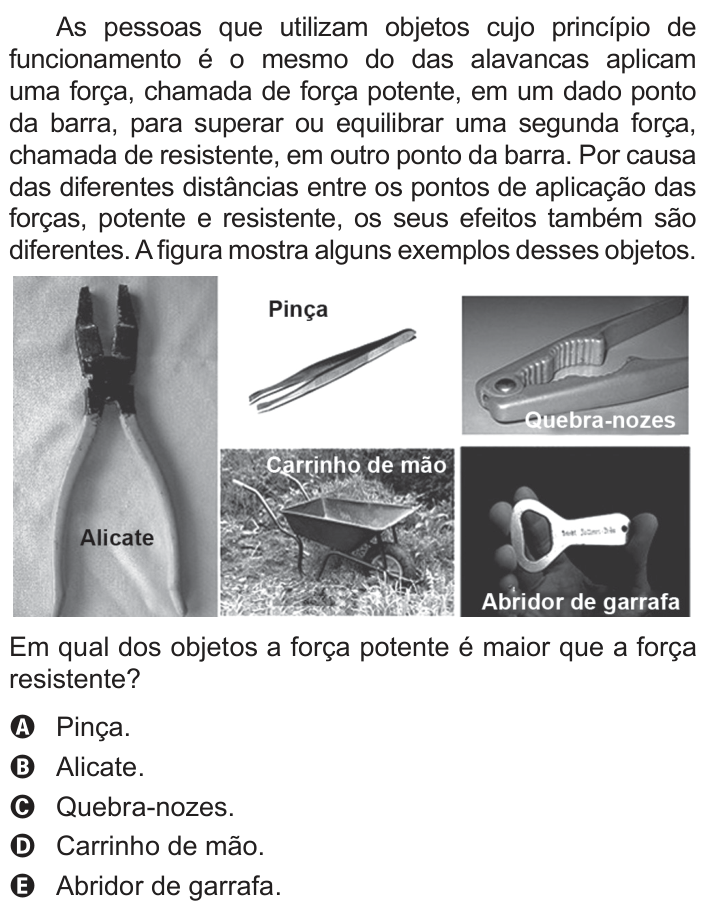 Questão 104 no caderno Azul do ENEM 2018