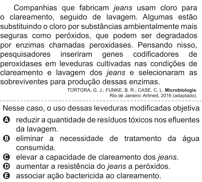 Questão 113 no caderno Azul do ENEM 2018
