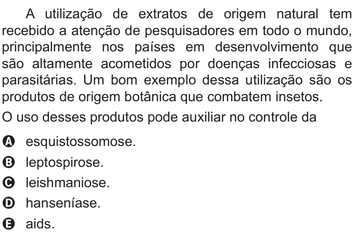 Questão 119 no caderno Azul do ENEM 2018