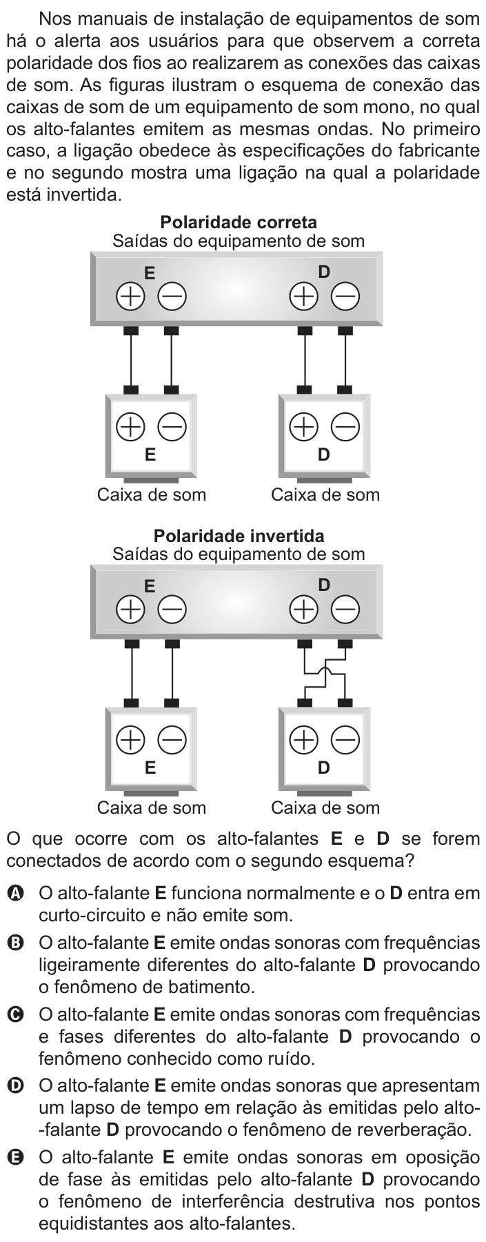 Questão 120 no caderno Azul do ENEM 2018