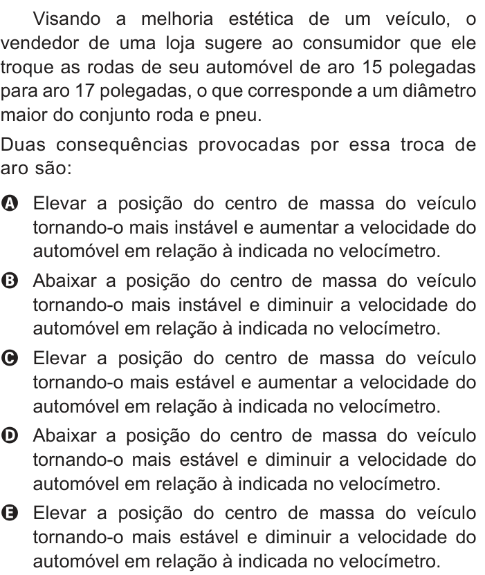 Questão 122 no caderno Azul do ENEM 2018