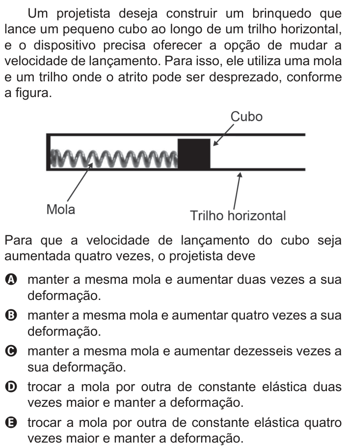 Questão 131 no caderno Azul do ENEM 2018
