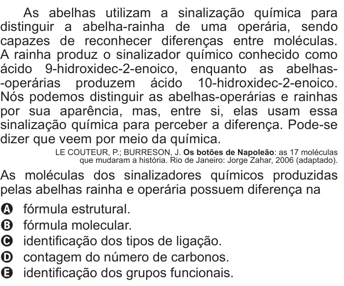 Questão 132 no caderno Azul do ENEM 2018