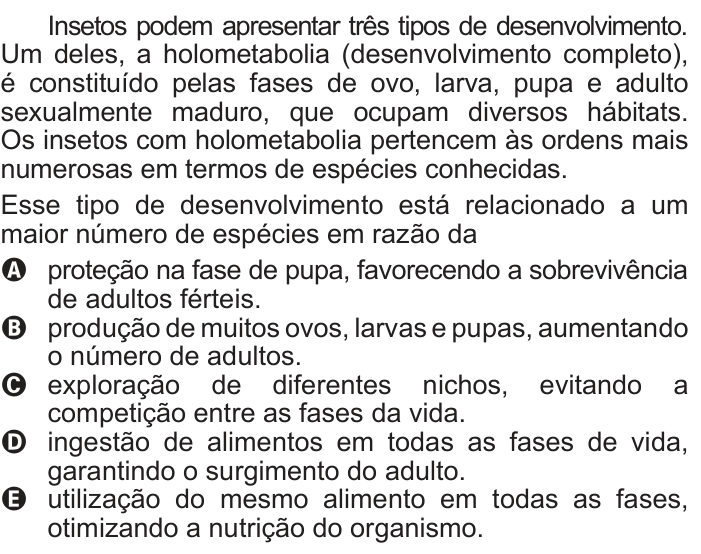Questão 133 no caderno Azul do ENEM 2018