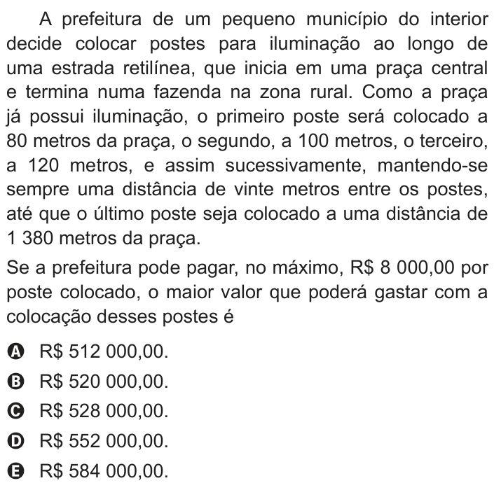 Questão 141 no caderno Azul do ENEM 2018