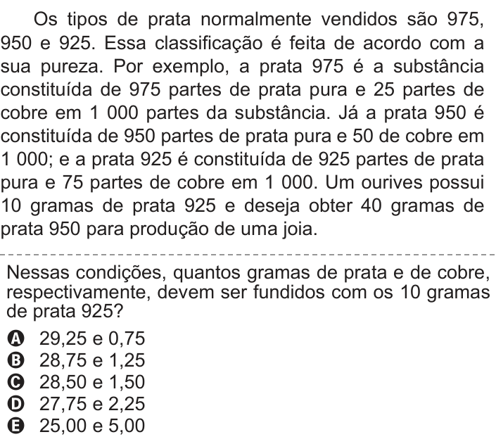 Questão 143 no caderno Azul do ENEM 2018