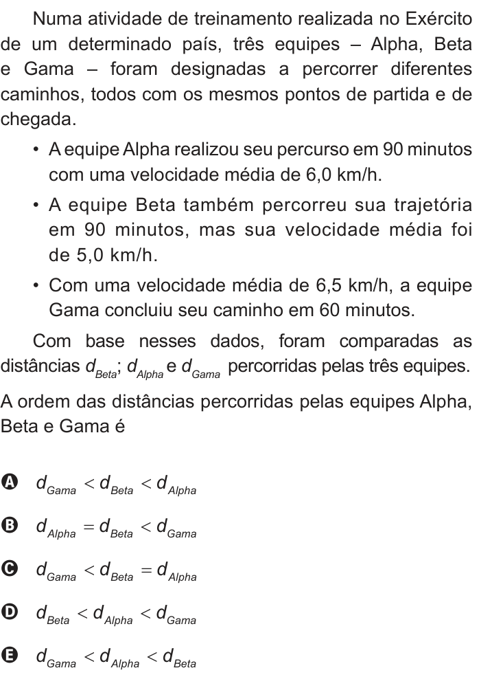 Questão 146 no caderno Azul do ENEM 2018