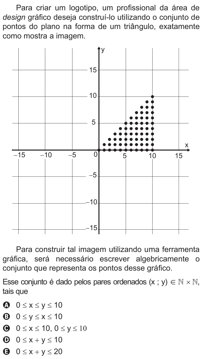 Questão 152 no caderno Azul do ENEM 2018