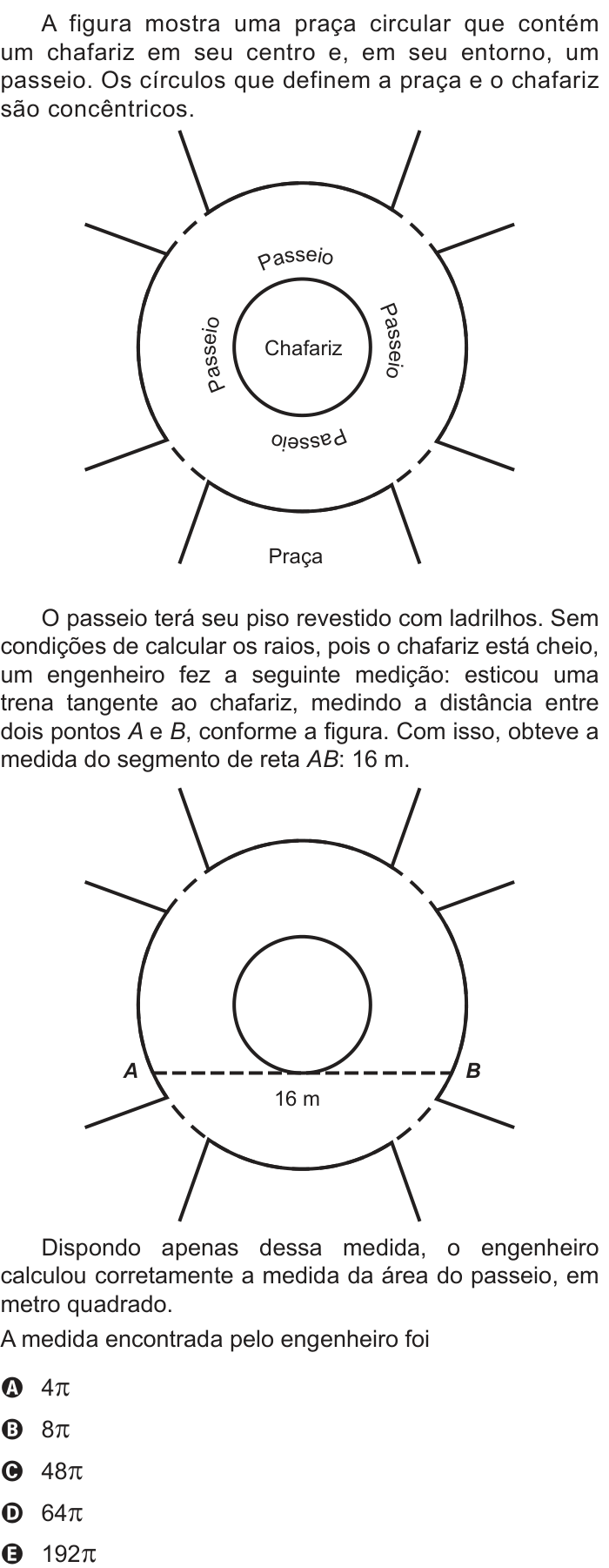 Questão 153 no caderno Azul do ENEM 2018