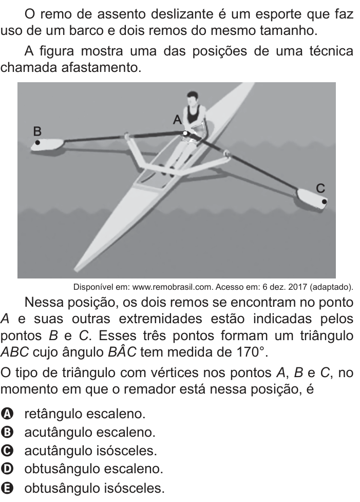 Questão 155 no caderno Azul do ENEM 2018