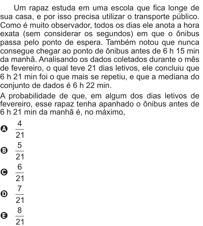 Questão 156 no caderno Azul do ENEM 2018
