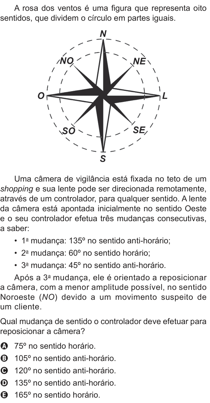 Questão 171 no caderno Azul do ENEM 2018