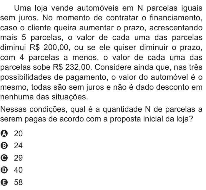 Questão 175 no caderno Azul do ENEM 2018